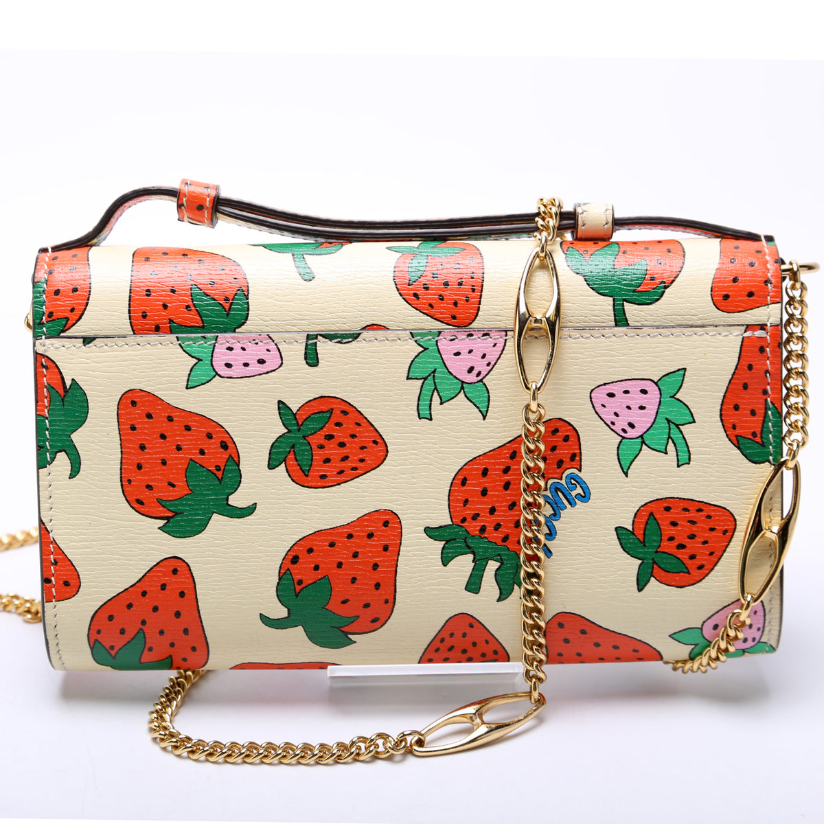 Zumi Strawberry Print Calfskin Mini Shoulder Bag