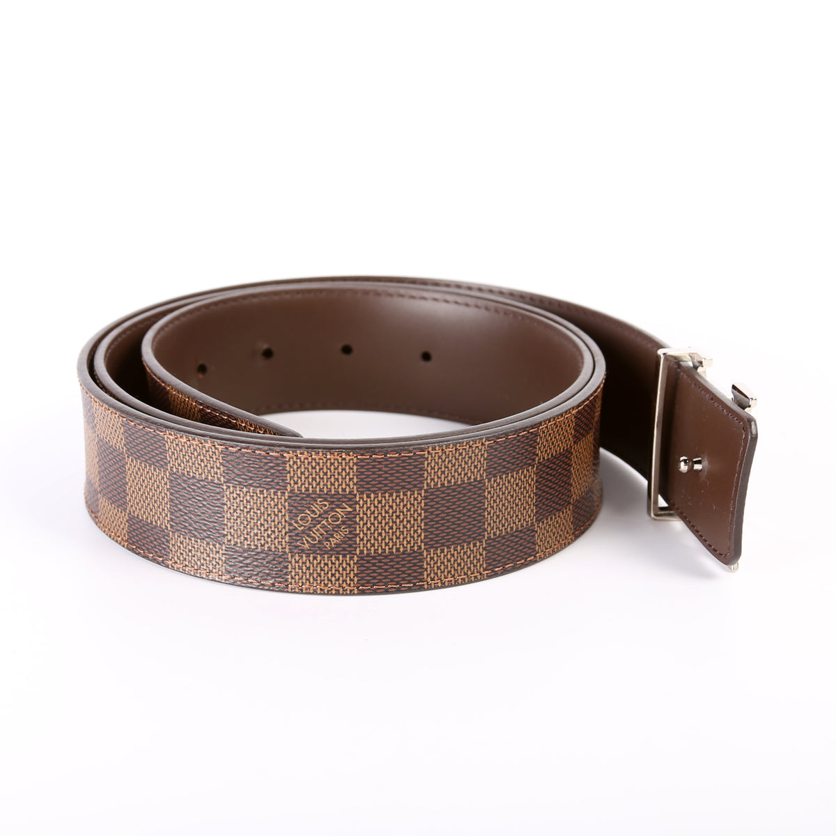 LV Initiales 40MM Reversible Damier Ebene/Leather Belt Size 105/42