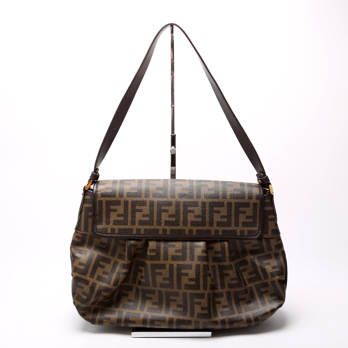 8BR672 Zucca Coated Canvas Push Lock Shoulder Bag