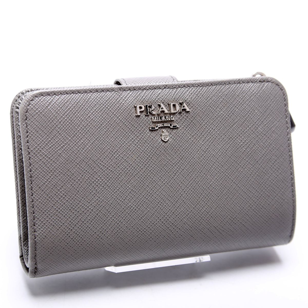 1ML225 Saffiano Small Wallet Grey