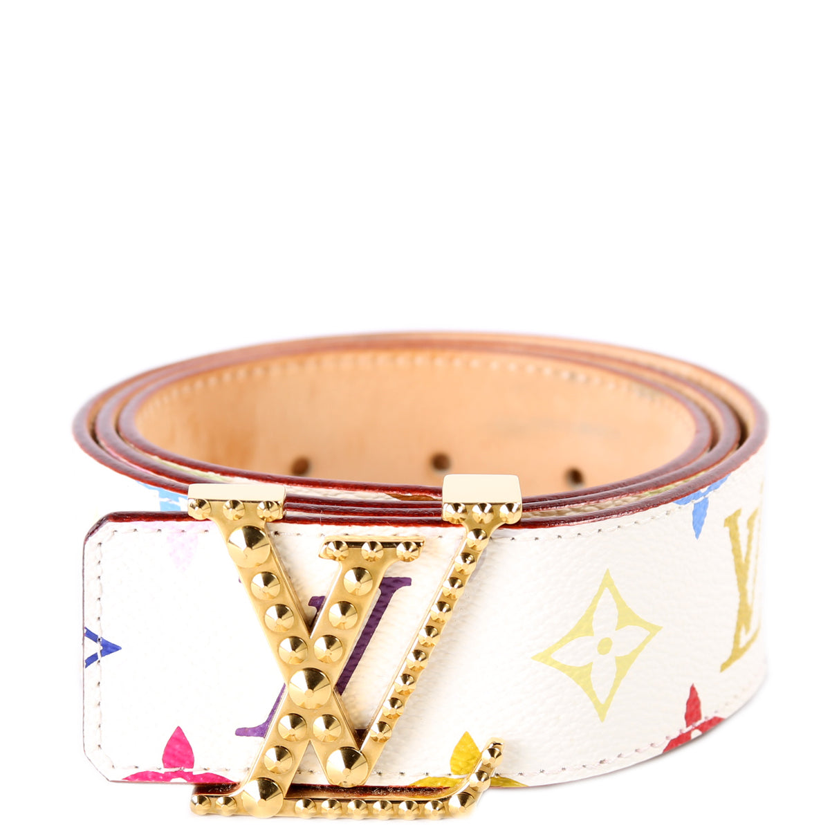 Studded LV Initiales 40MM Multicolor Monogram Belt Size 80/32 display picture 1