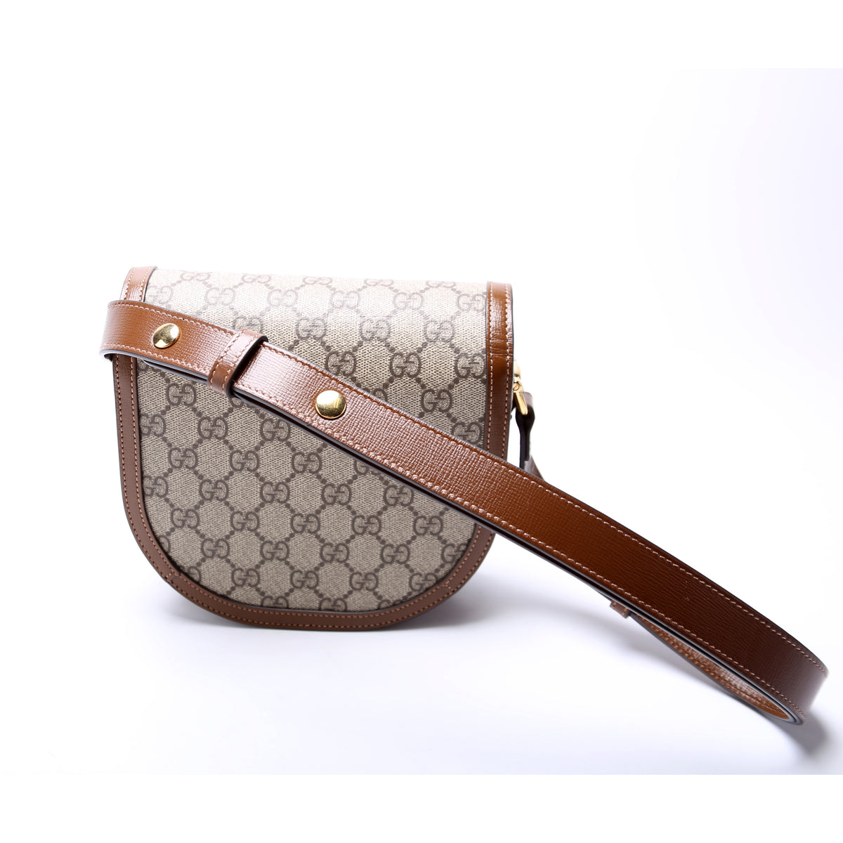 ★GUCCI★ 760191 ショルダーバッグ 760191 Horsebit 1955 GG Supreme Mini Rounded Bag Brown