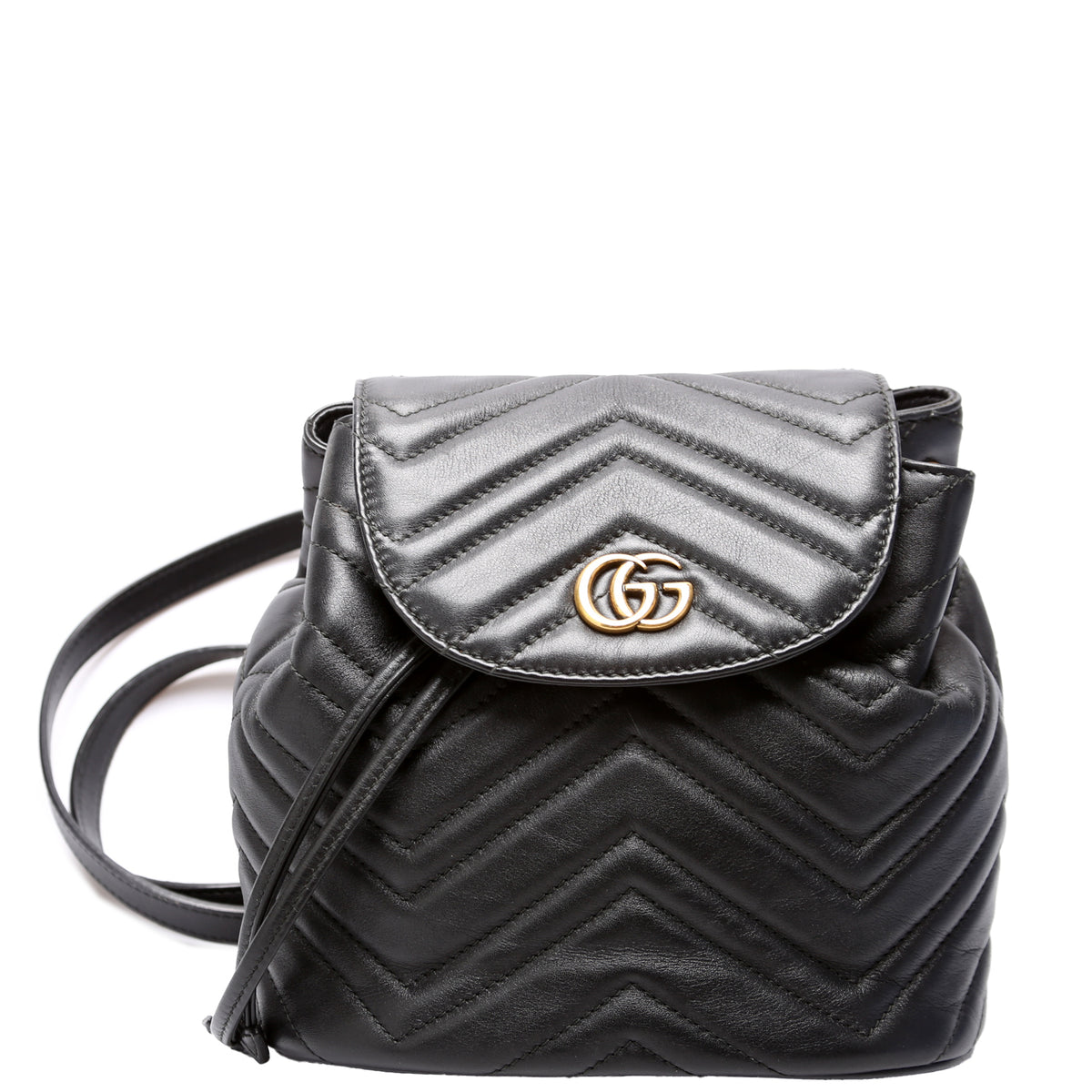GUCCI MARMONT LEATHER BACKPACK Gucci GG Marmont Matelasse Backpack - Black - Overstock  main image 3