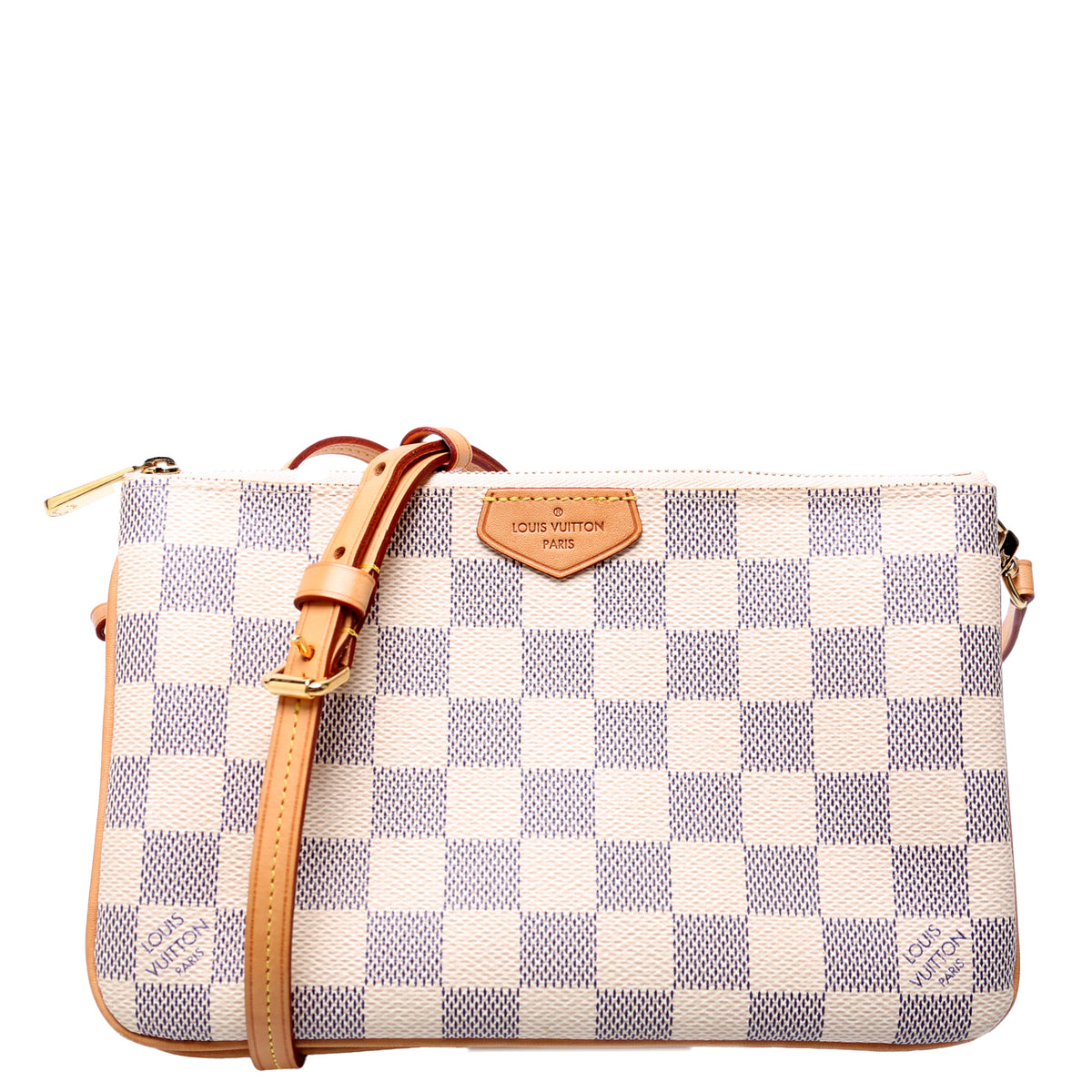 Double Zip Pochette Damier Azur