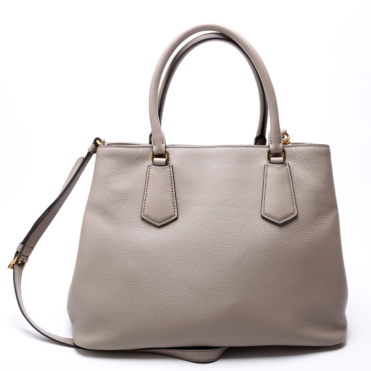 1BA239 Vitello Phenix Double Tote Taupe