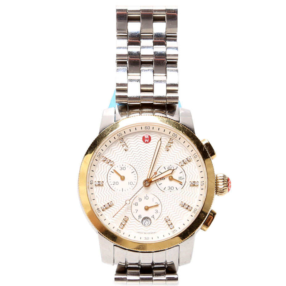 Uptown Stainless Steel Watch With 0.12 Ct Diamonds display picture 1