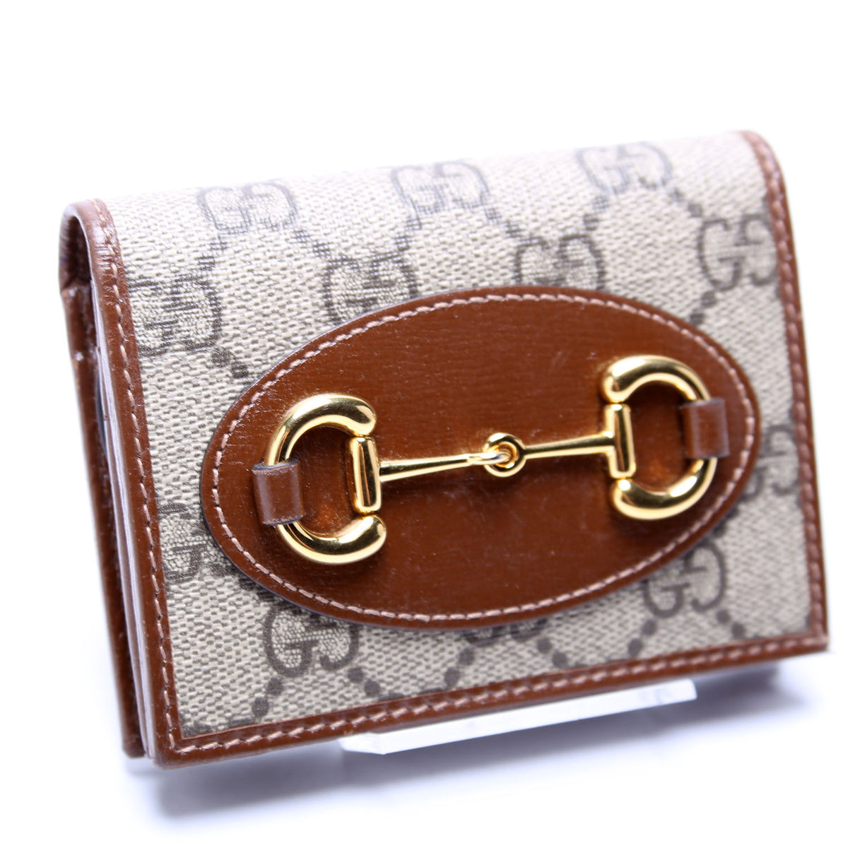 621887 Horsebit 1955 GG Supreme Card Case Brown