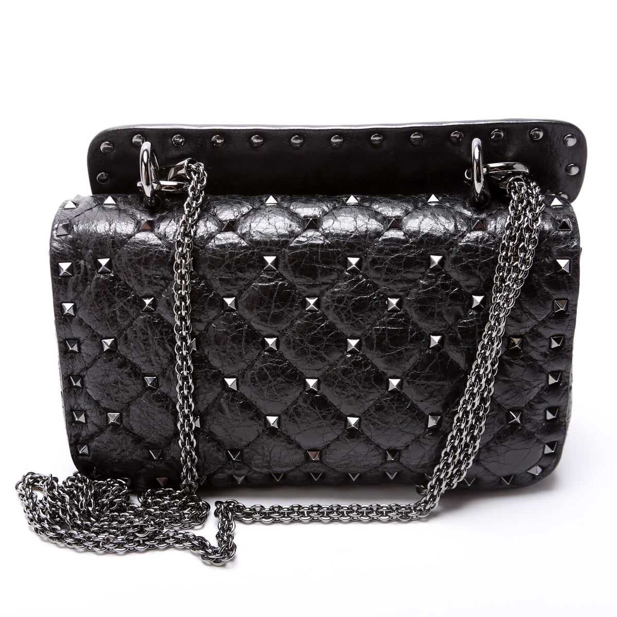 ハンドバッグ VALENTINO BLACK NAPPA LEATHER SMALL ROCKSTUD SPIKE HANDBAG Valentino Garavani Rockstud Spike Crossbody Nappa Leather
