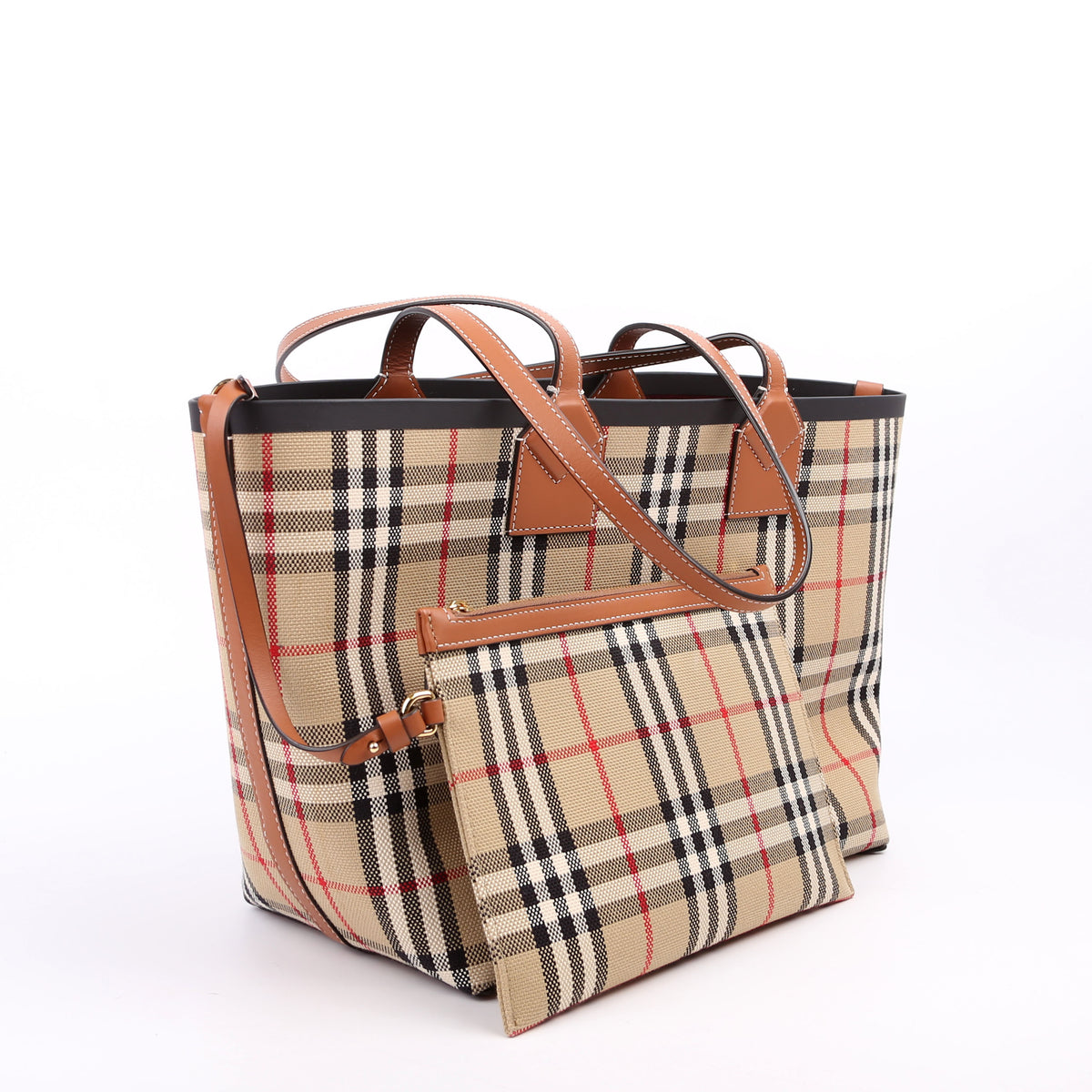 London Check Tote With Pouch Small