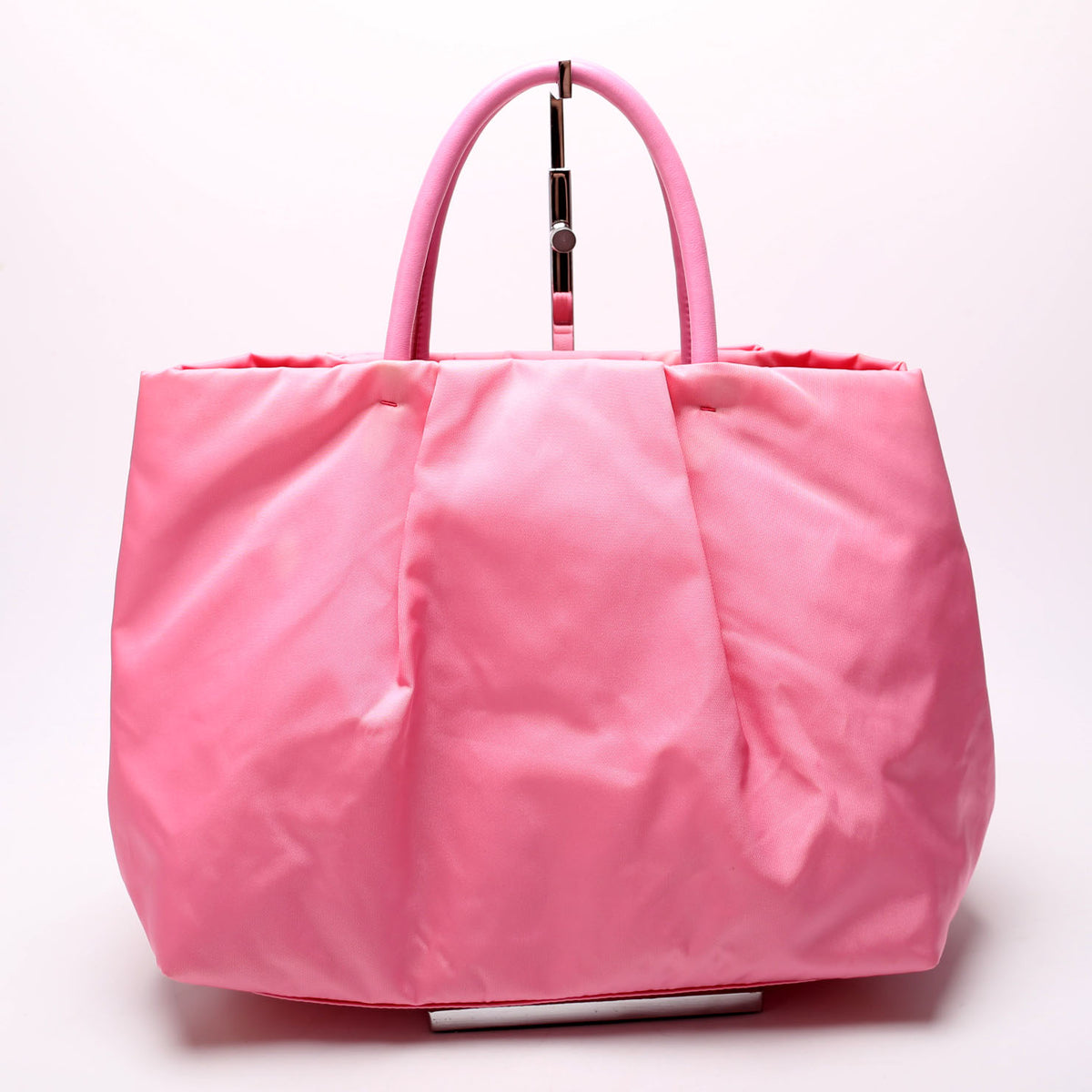 Tessuto Nylon Bow Tote Pink/Gold