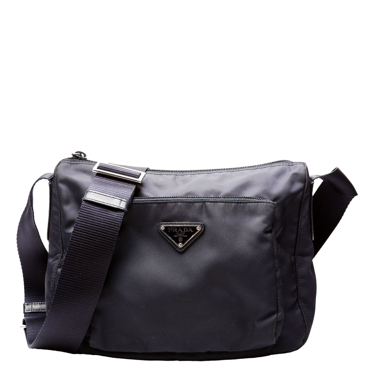 Tessuto Nylon Saffiano Messenger Bag Navy
