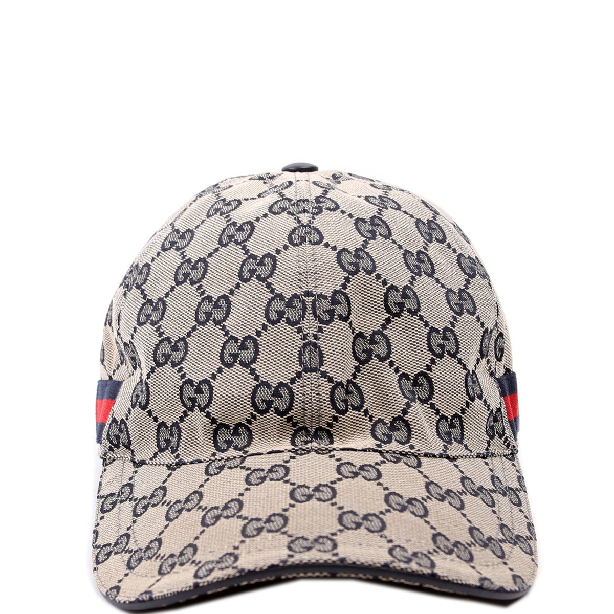 200035 GG Canvas Web Hat Size Large Navy