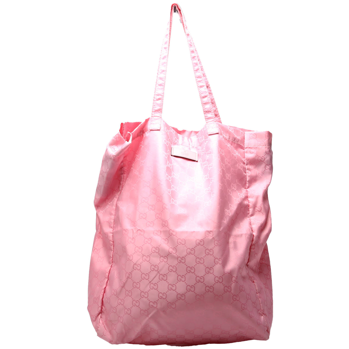 281487 Fold Over Shopping Tote Nylon Pink