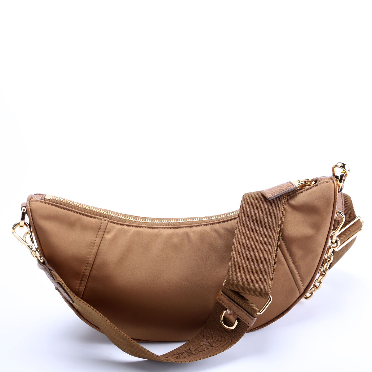 1BH222 Demi-Lune Re-Nylon Shoulder Tan