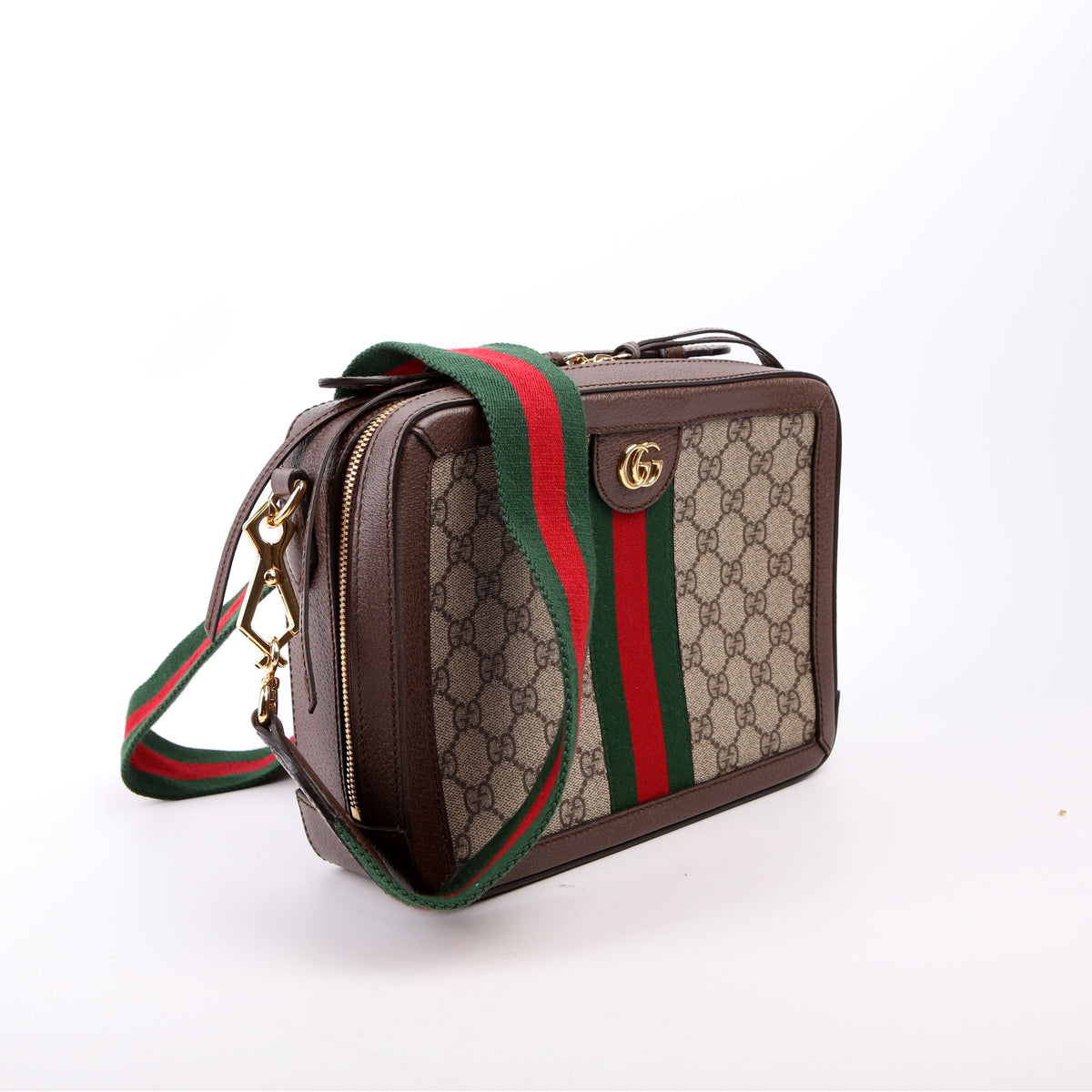 550622 Ophidia GG Small Shoulder Bag Brown