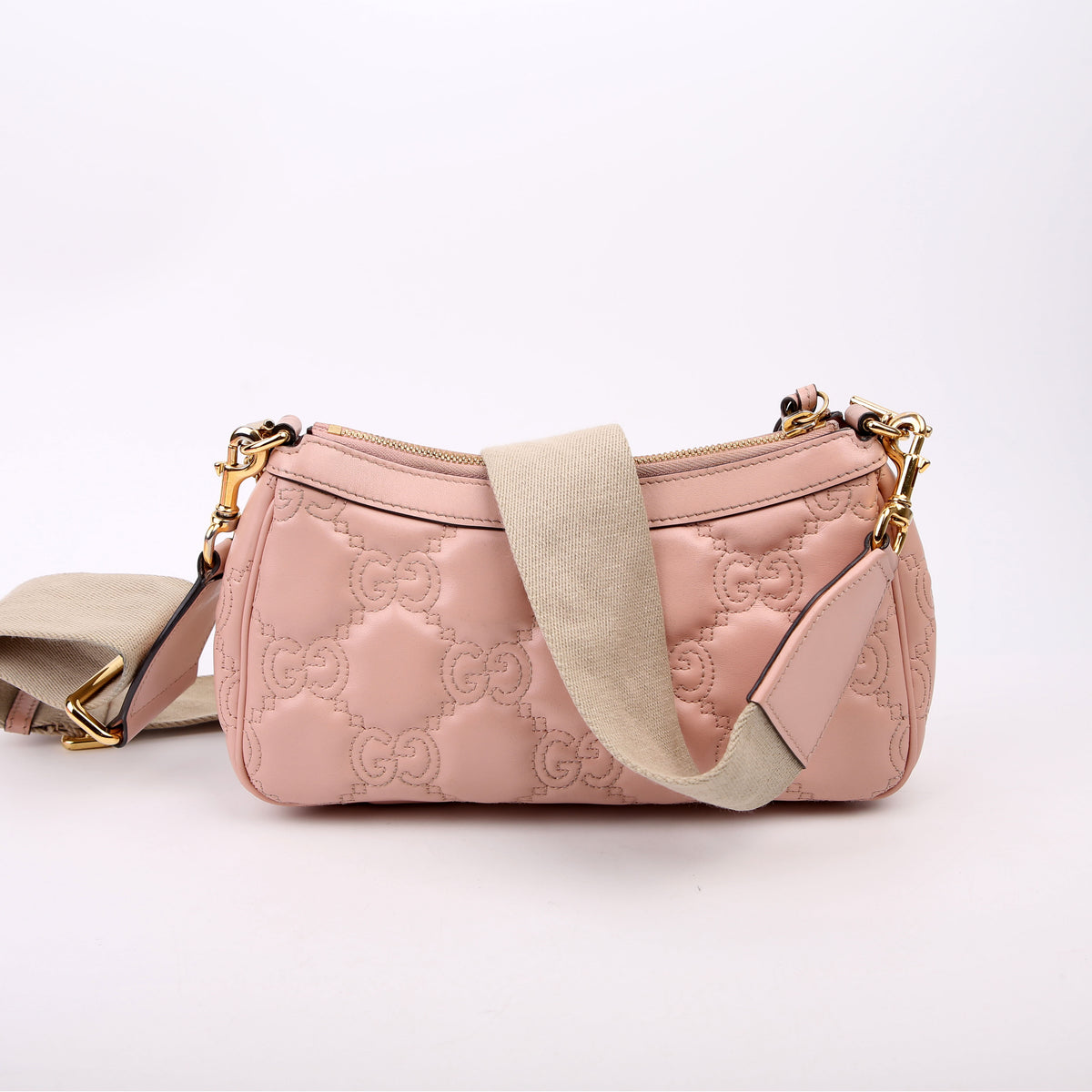 735049 GG Leather Shoulder Bag Pink