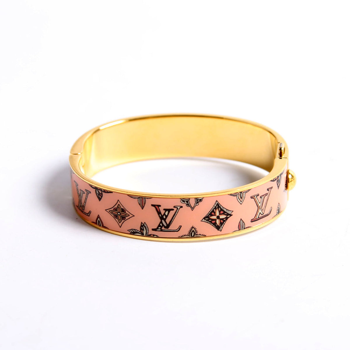 LV Confidential Bangle Bracelet Size M Gold/Pink