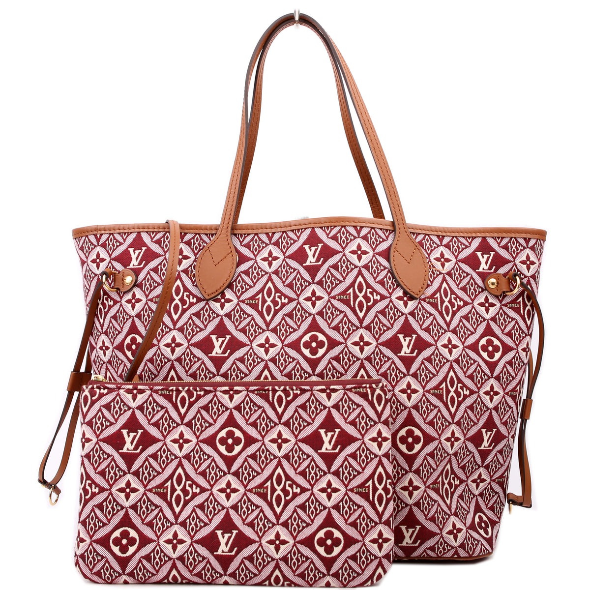 yuu　ファー付きNVY M／MBL 38 Neverfull MM with Wallet Since 1854 Jacquard