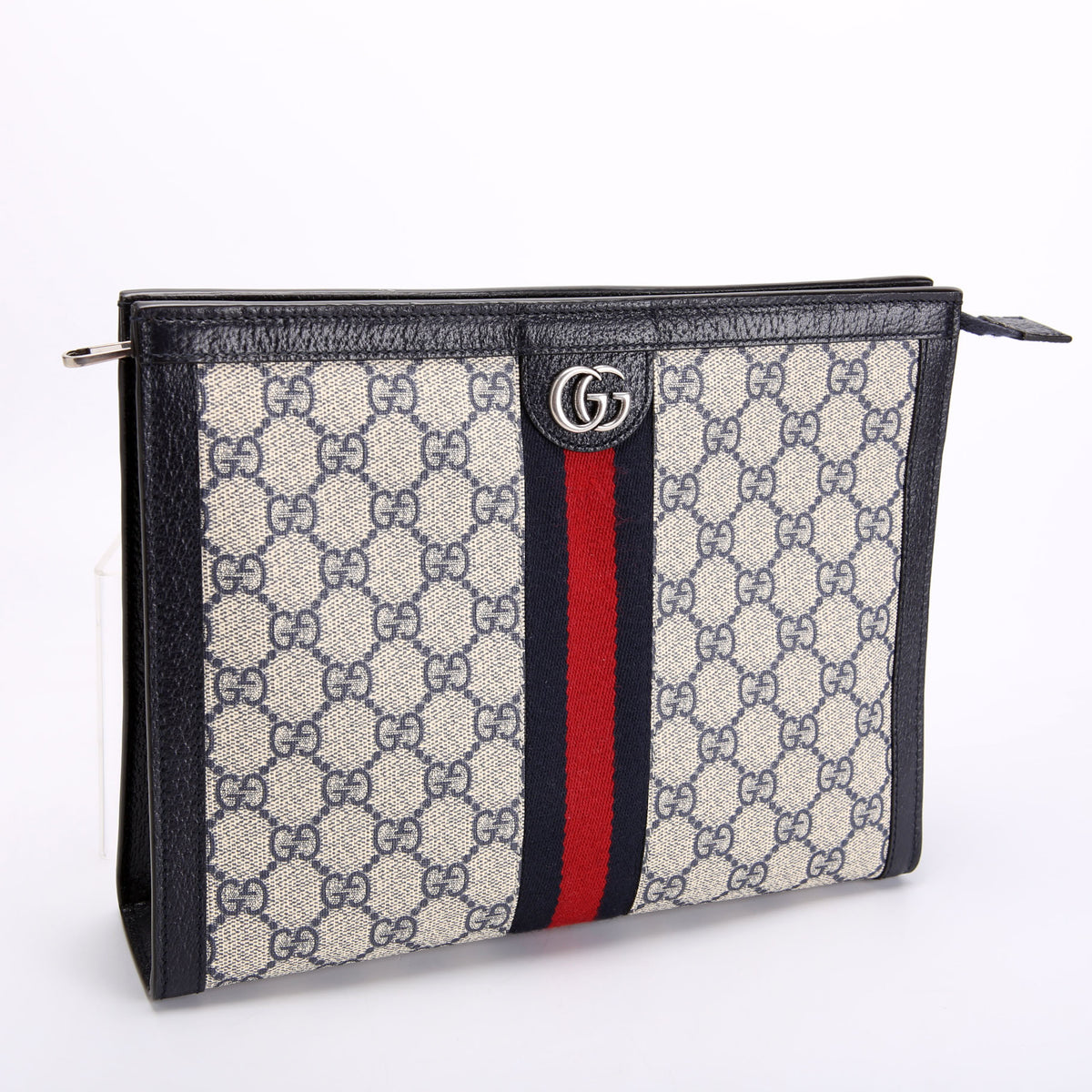 625549 GG Supreme Ophidia Zip Pouch Navy