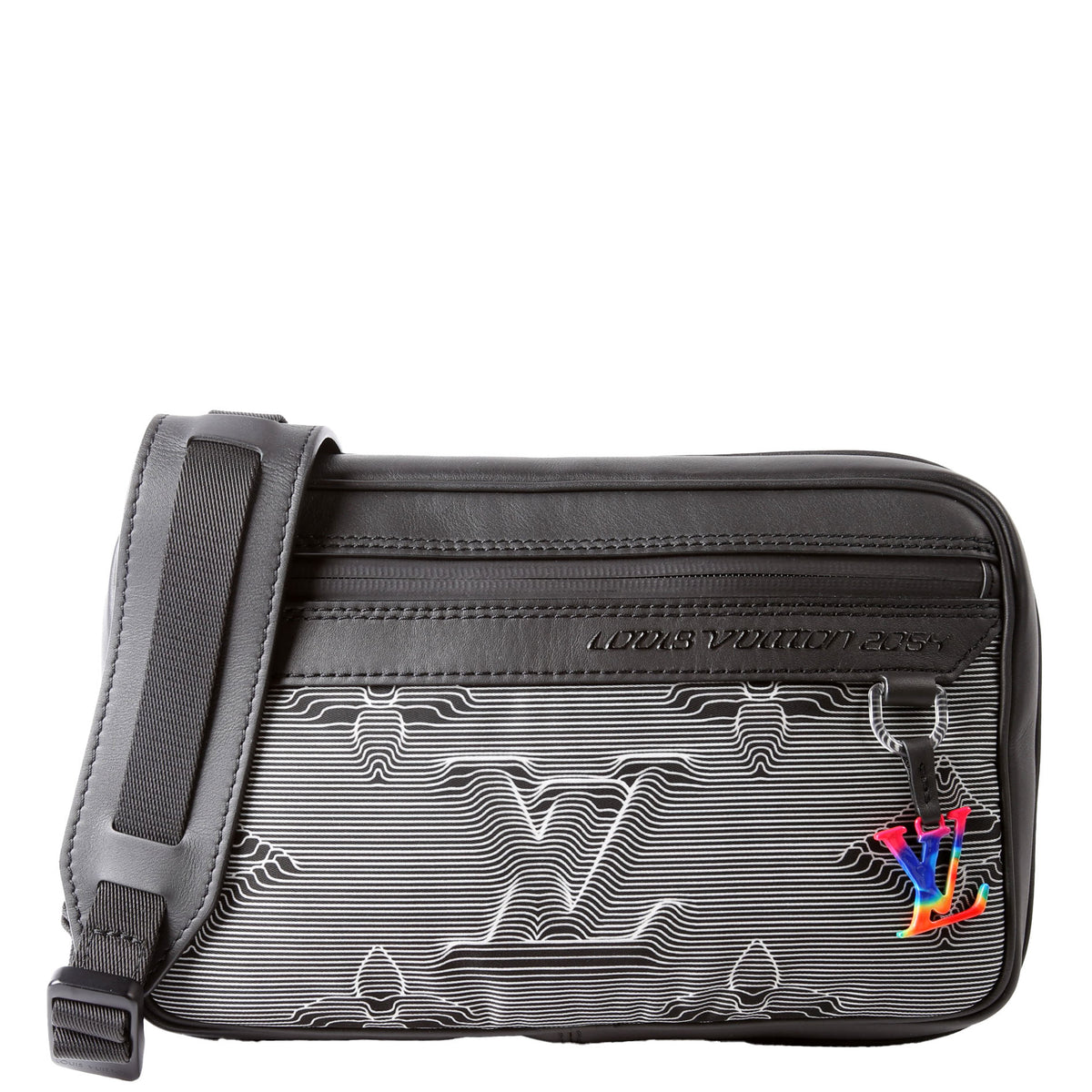 Expandable Messenger Capsule 2054 Calfskin Black/White