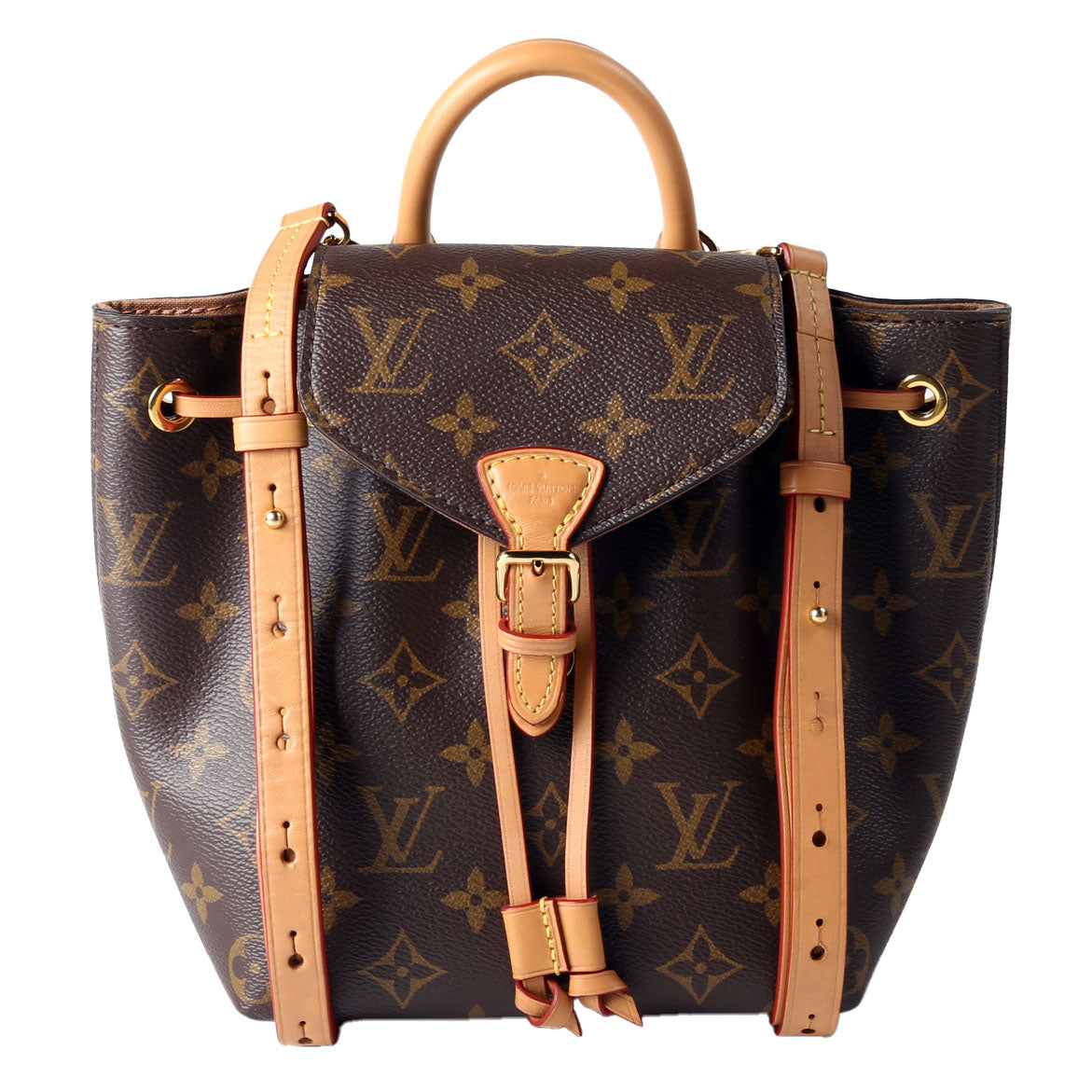 louis vuitton backpack montsouris mm monogram canvas Bag leather trim Monogram Canvas Montsouris Lv Louis