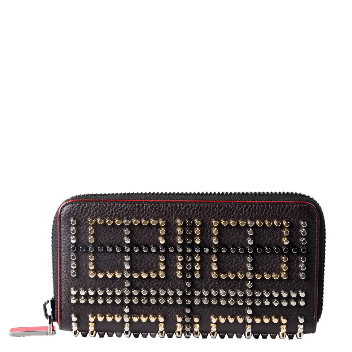 Panettone Studded Zip Around Wallet Black