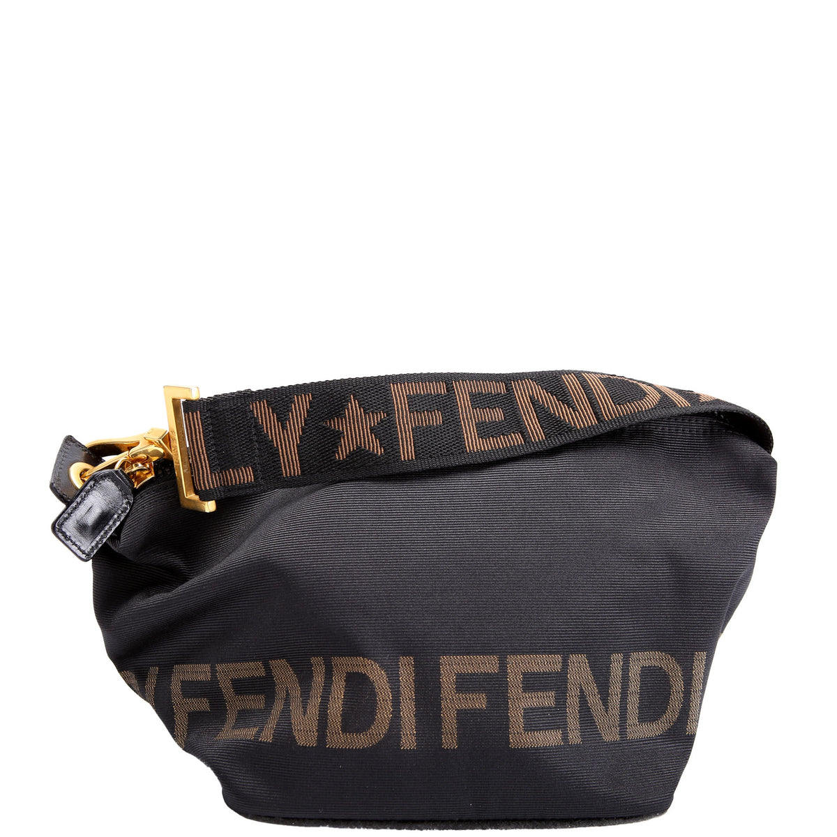 バッグ FENDI LOGO PLATE NYLON SHOULDER BAG Logo Nylon One shoulder Bag Black/Brown
