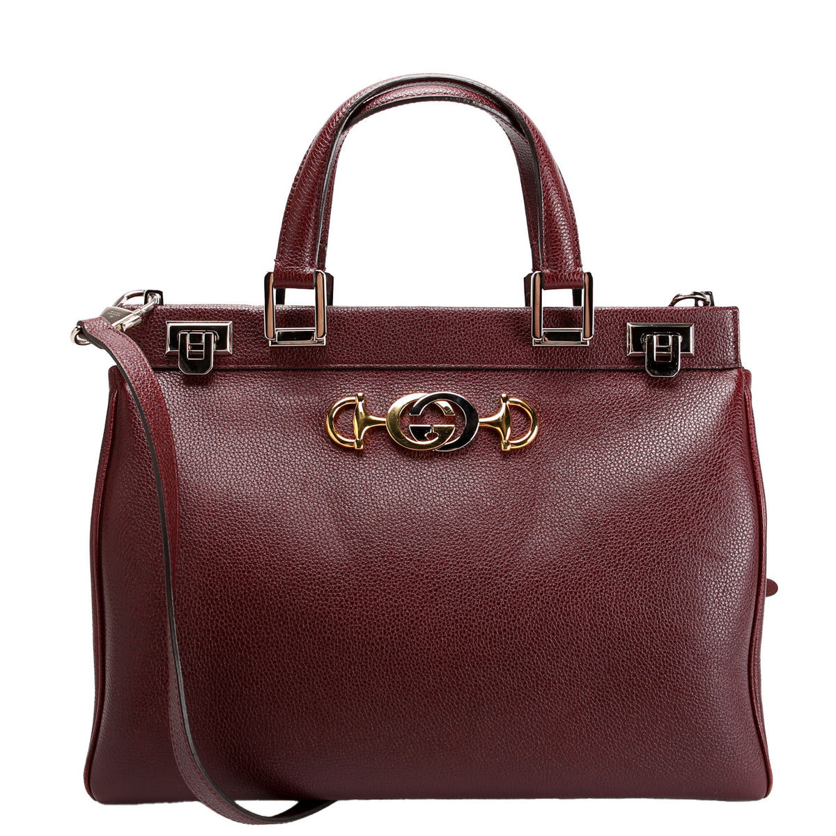 GUCHI Gucci Vanity medium top handle bag in fuchsia silk satin | GUCCI® US