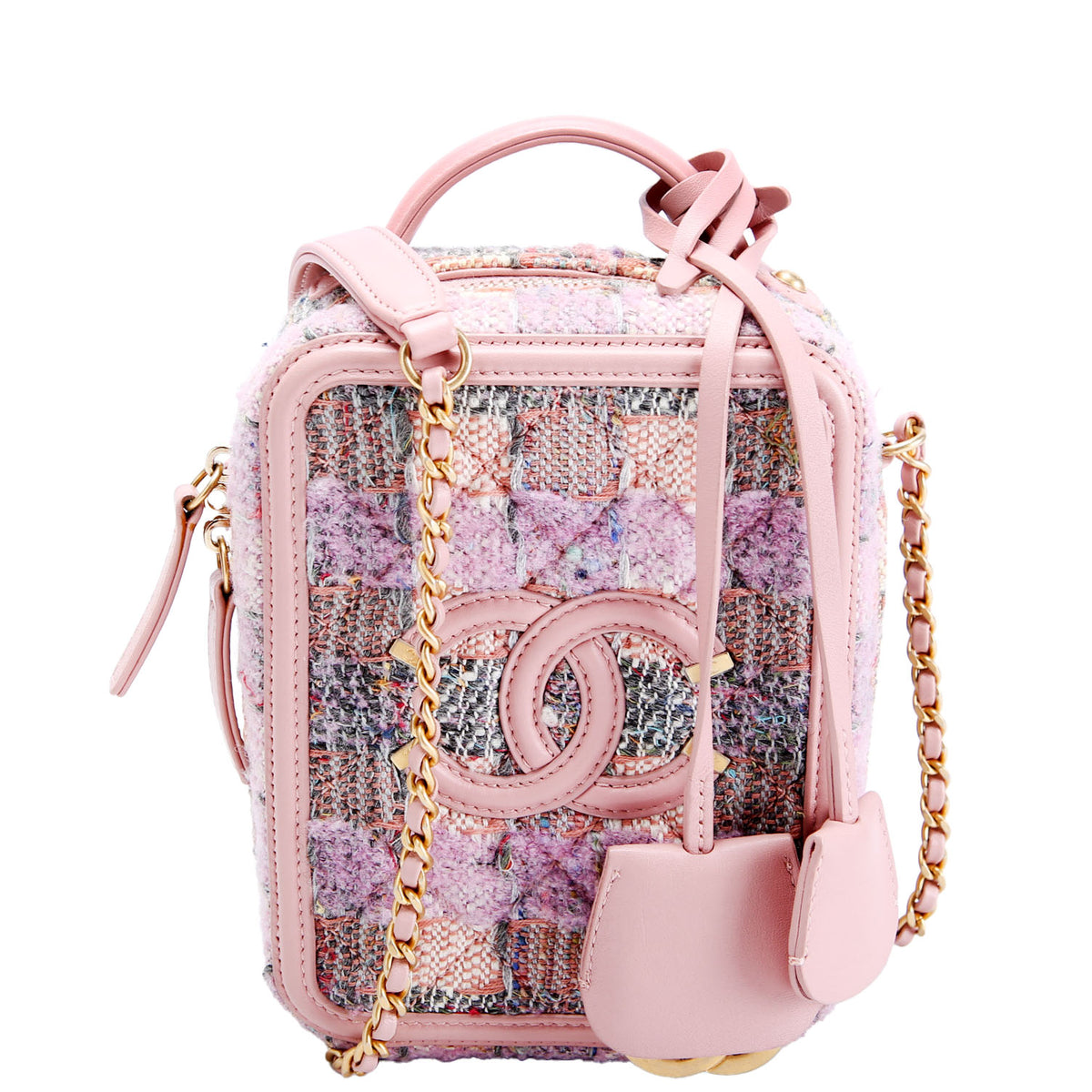 Filigree North/South Vanity Case Tweed 28M Pink/Multicolor