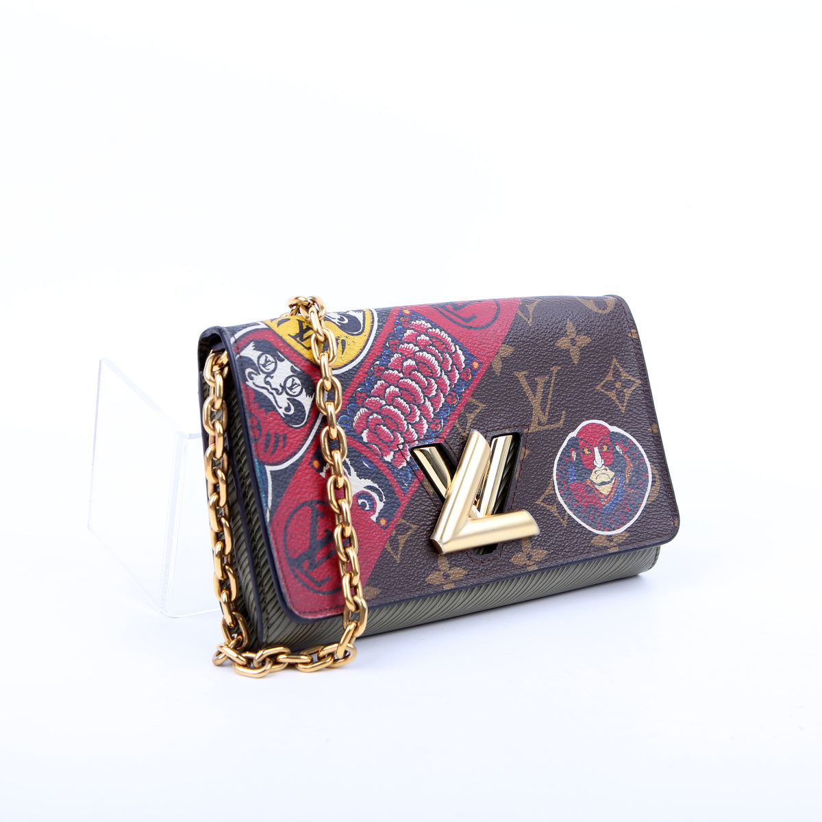 Twist Chain Wallet Kabuki Monogram Epi Green