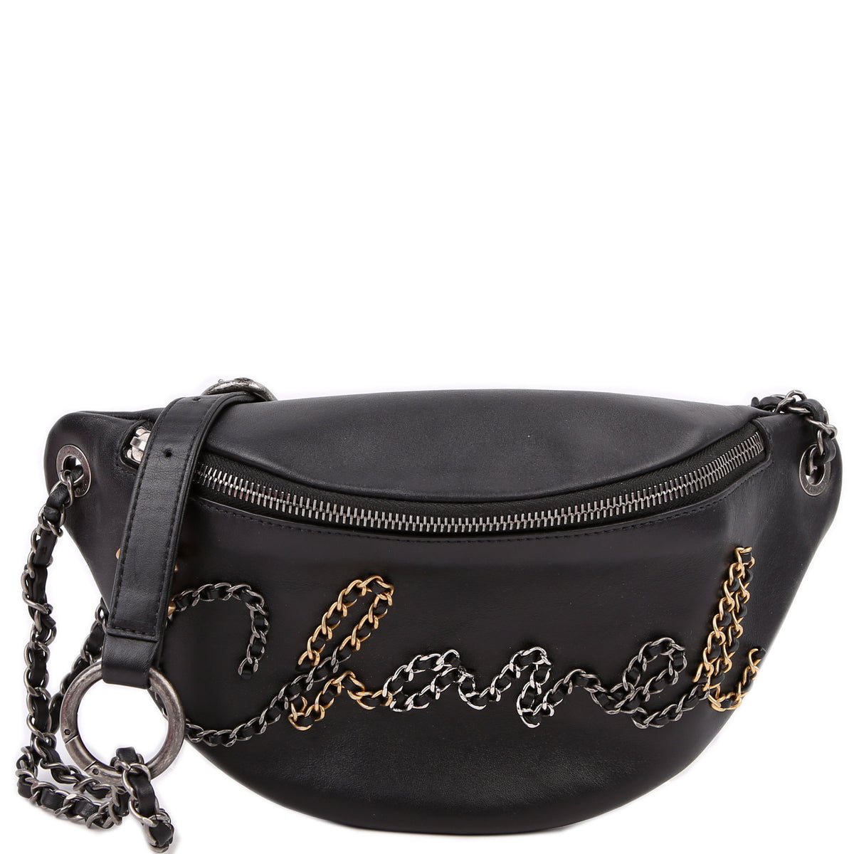 Written In Chain Belt Bag Calfskin 29M Black