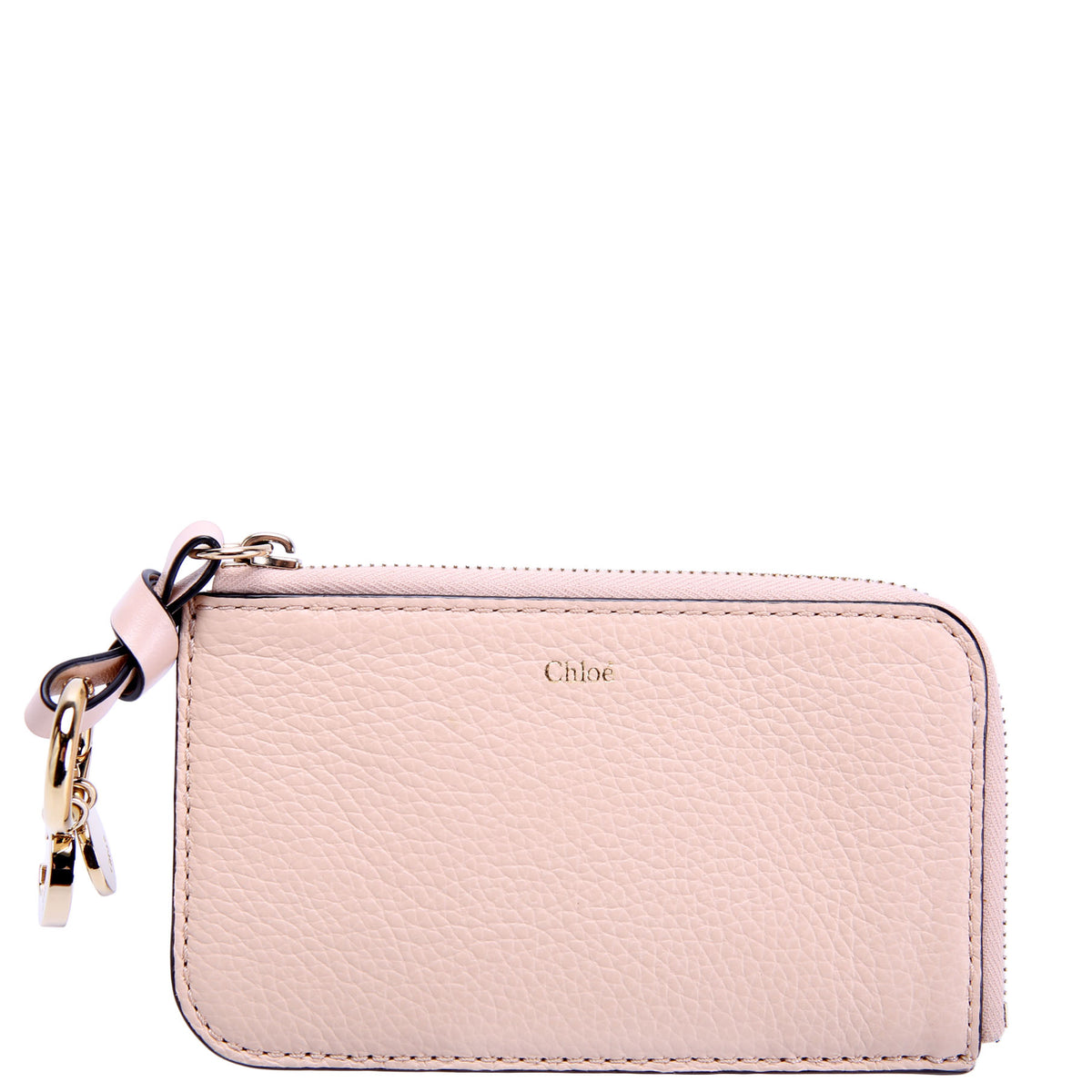 Alphabet Zip Card Holder Beige