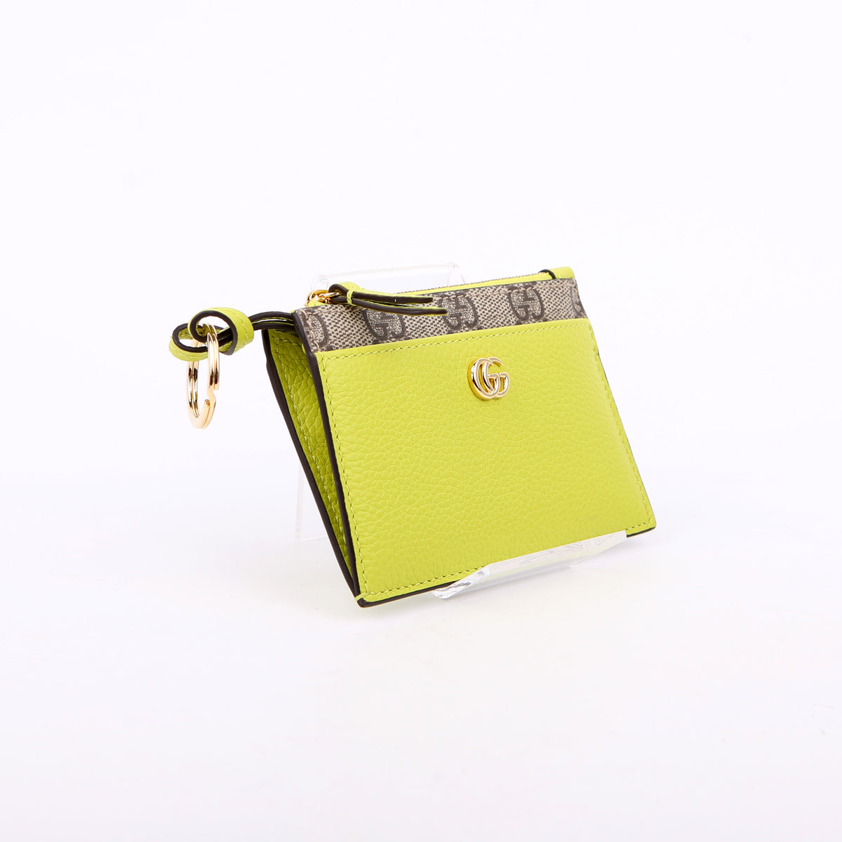 837966 GG Marmont Zip Key Pouch Green