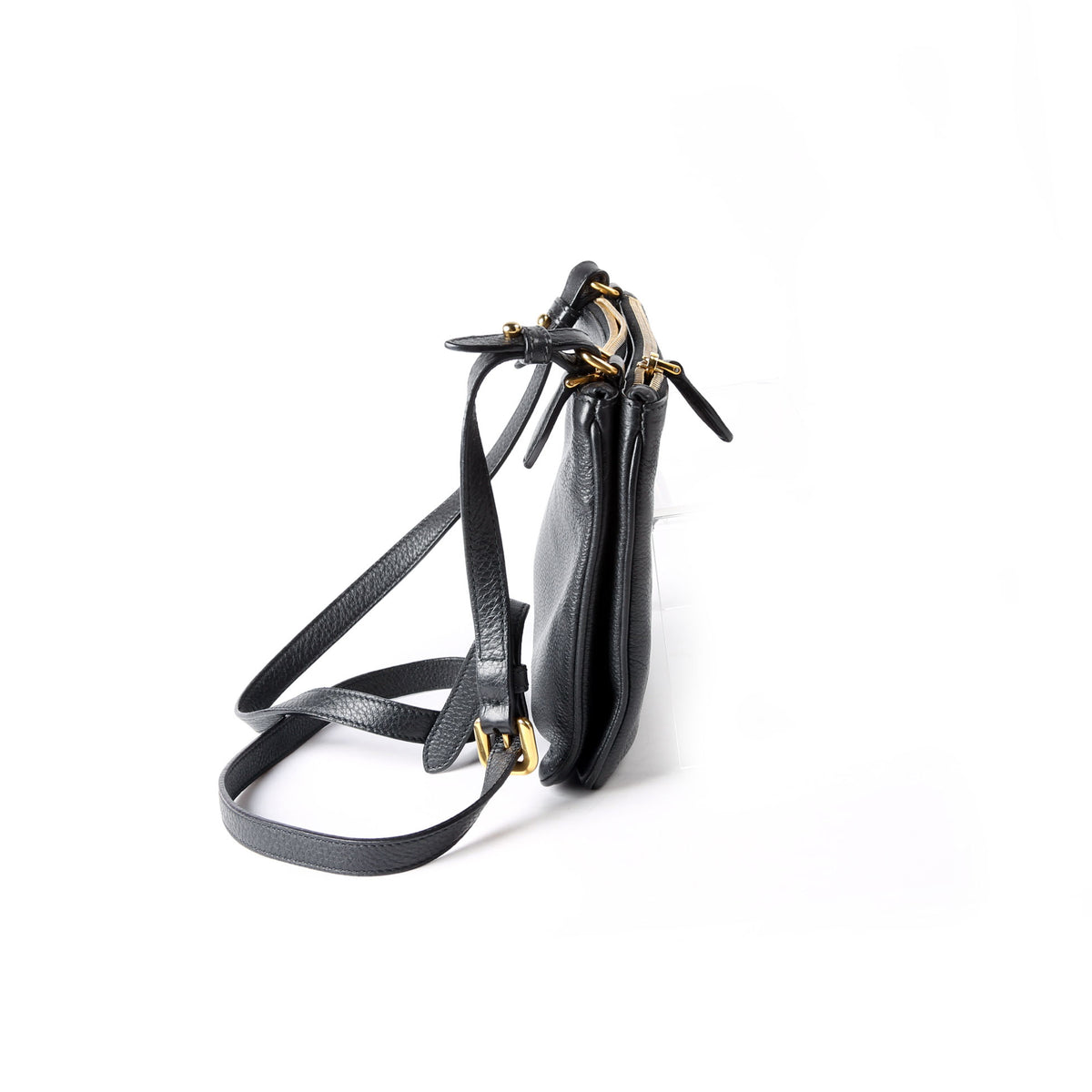 Vitello Daino Double Zip Crossbody