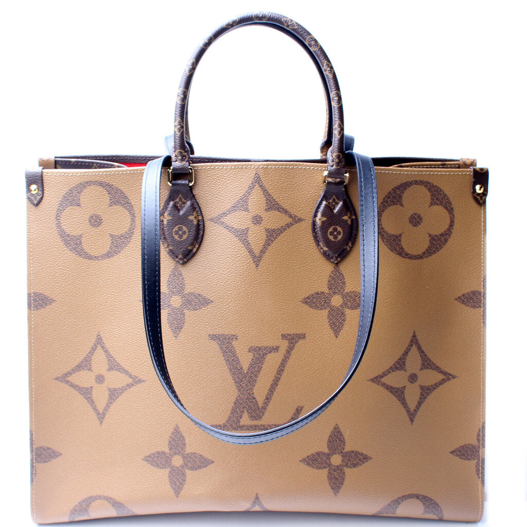 Louis Vuitton Monogram Reverse Giant Onthego GM Handbag Brown