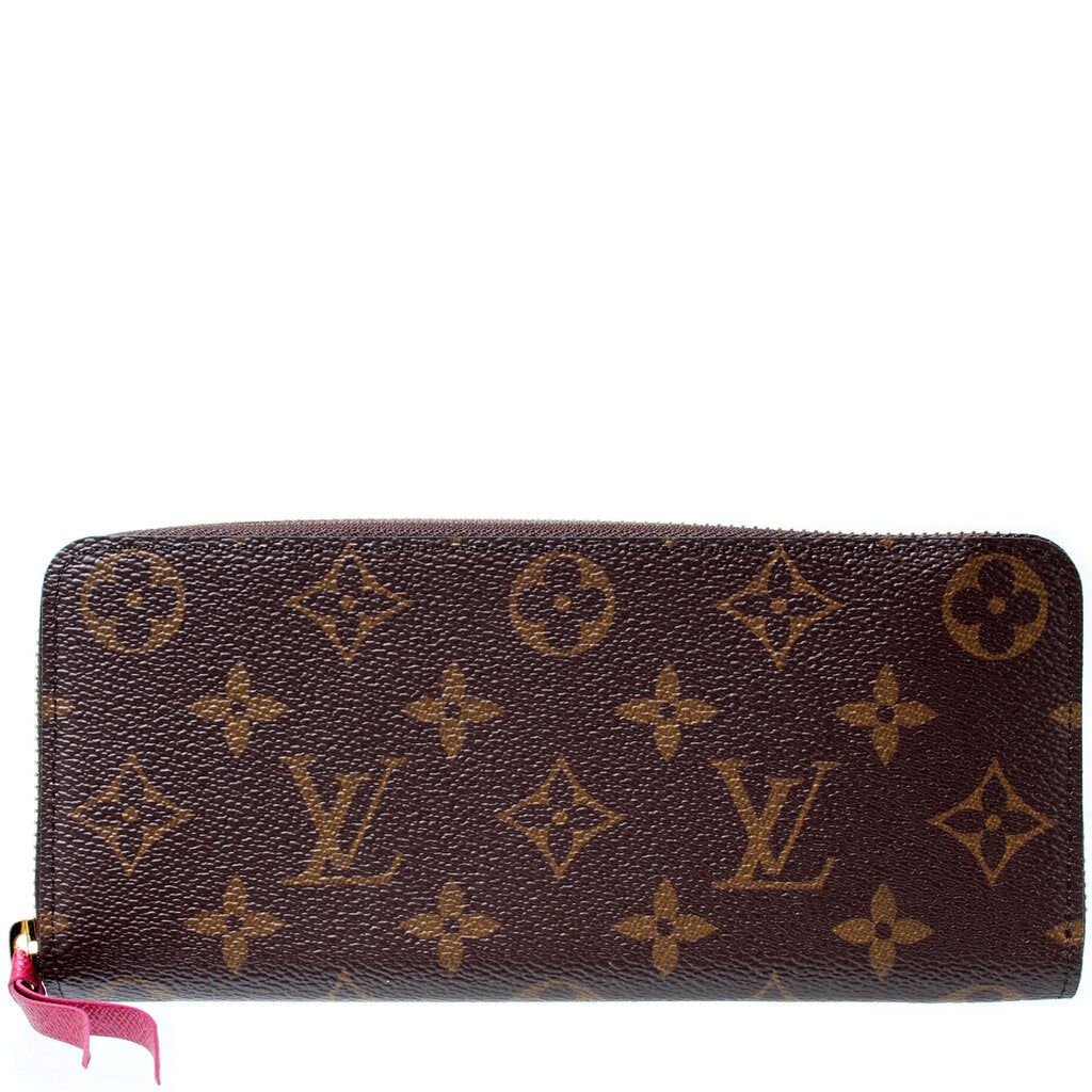 Louis Vuitton Clemence Wallet Monogram Brown/Berry in Coated