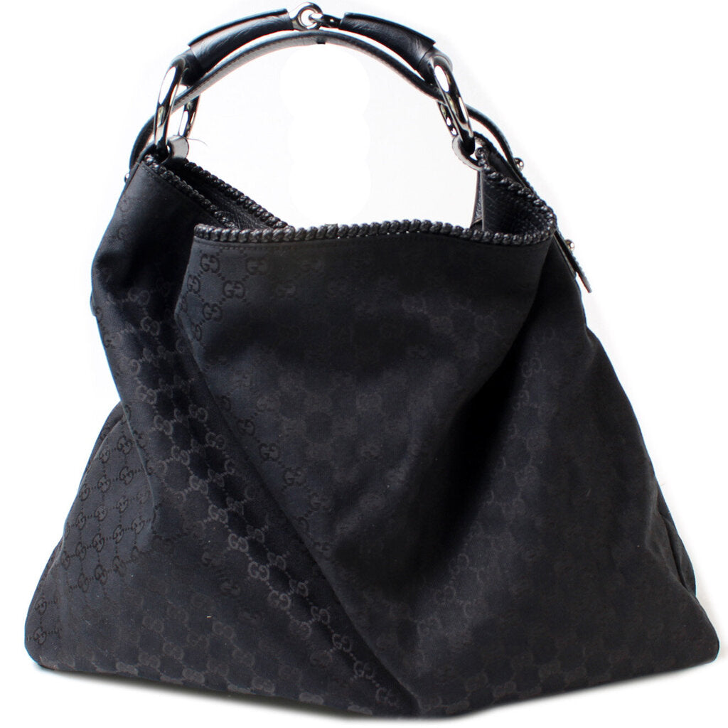 GUCCI GG Canvas Horsebit Large Hobo Bag 114900