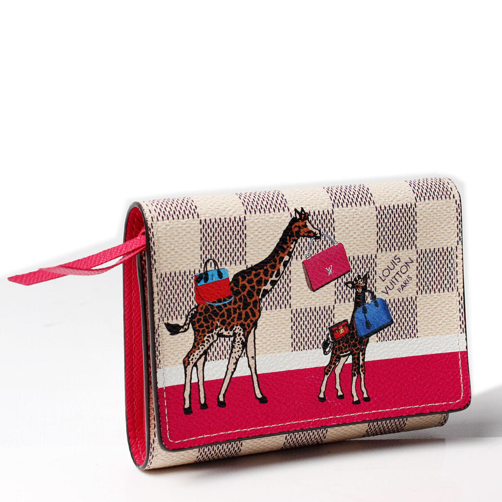 Victorine Illustre Giraffe Compact Wallet Damier Azur