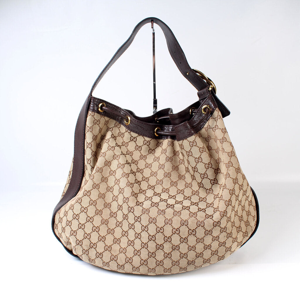 001-3814 GG Canvas Clasp Hobo – Keeks Designer Handbags