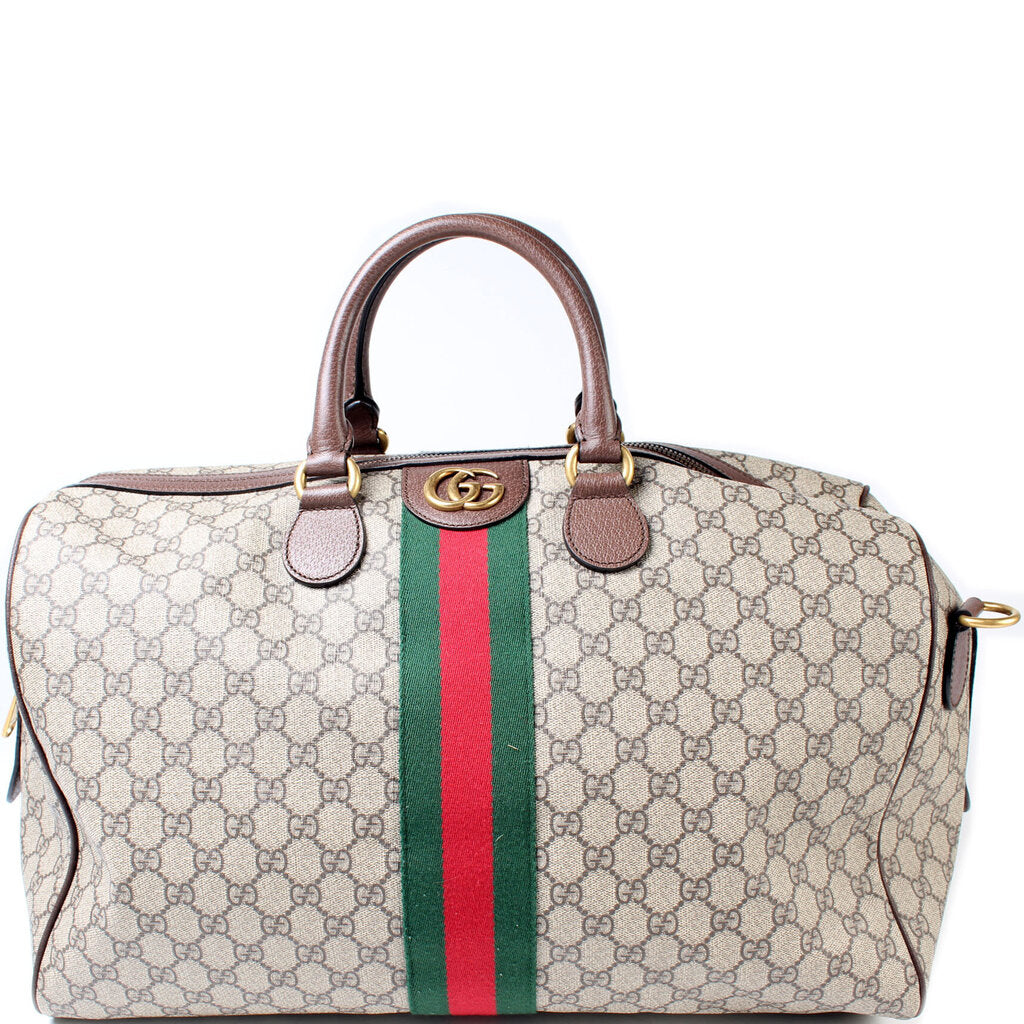 Gucci Beige Ebony Ophidia GG Medium Carry-on Duffle Bag 547953 PVC