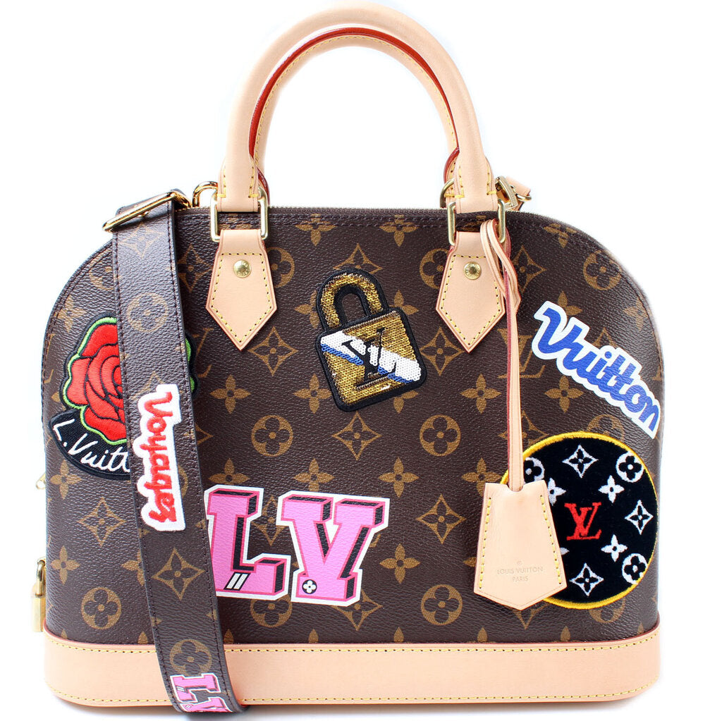 Louis Vuitton Alma Monogram Patches PM Brown Multicolor in Coated Canvas  with Gold-tone - US