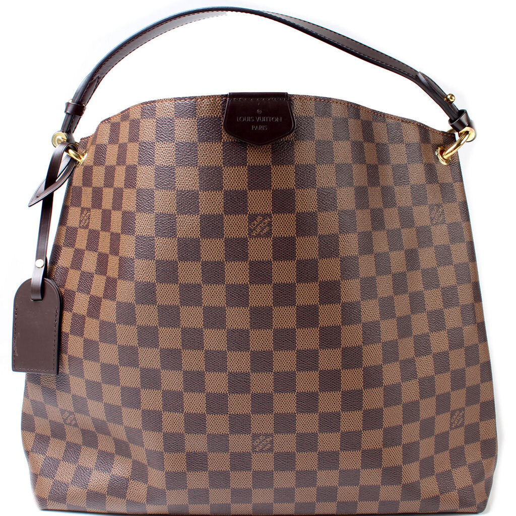 Louis Vuitton Damier Ebene Coated Canvas Graceful mm Gold Hardware, 2021, Brown Womens Handbag