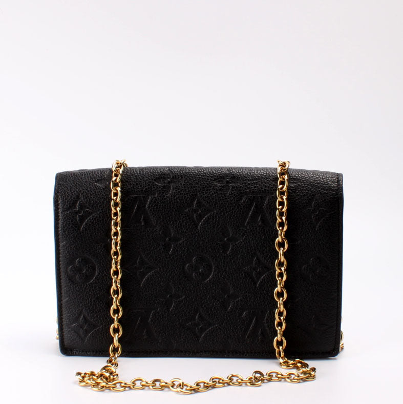 LOUIS VUITTON Empreinte Vavin Chain Wallet Black 585550