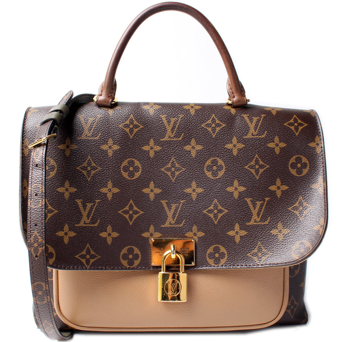 Marignan Top Handle Bag in Monogram coated canvas, Gold Hardware