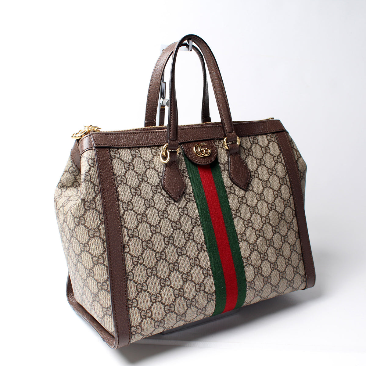 AUTHENTIC Gucci GG Canvas Medium Web Hobo Bag FLAW