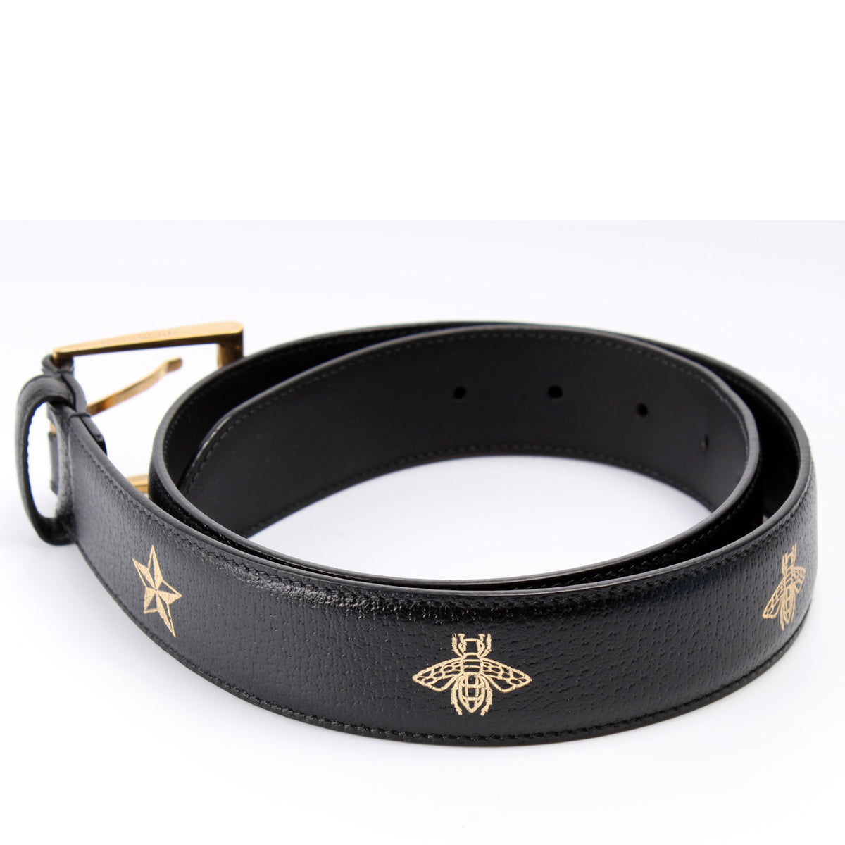 Gucci Bee/Star Leather Belt