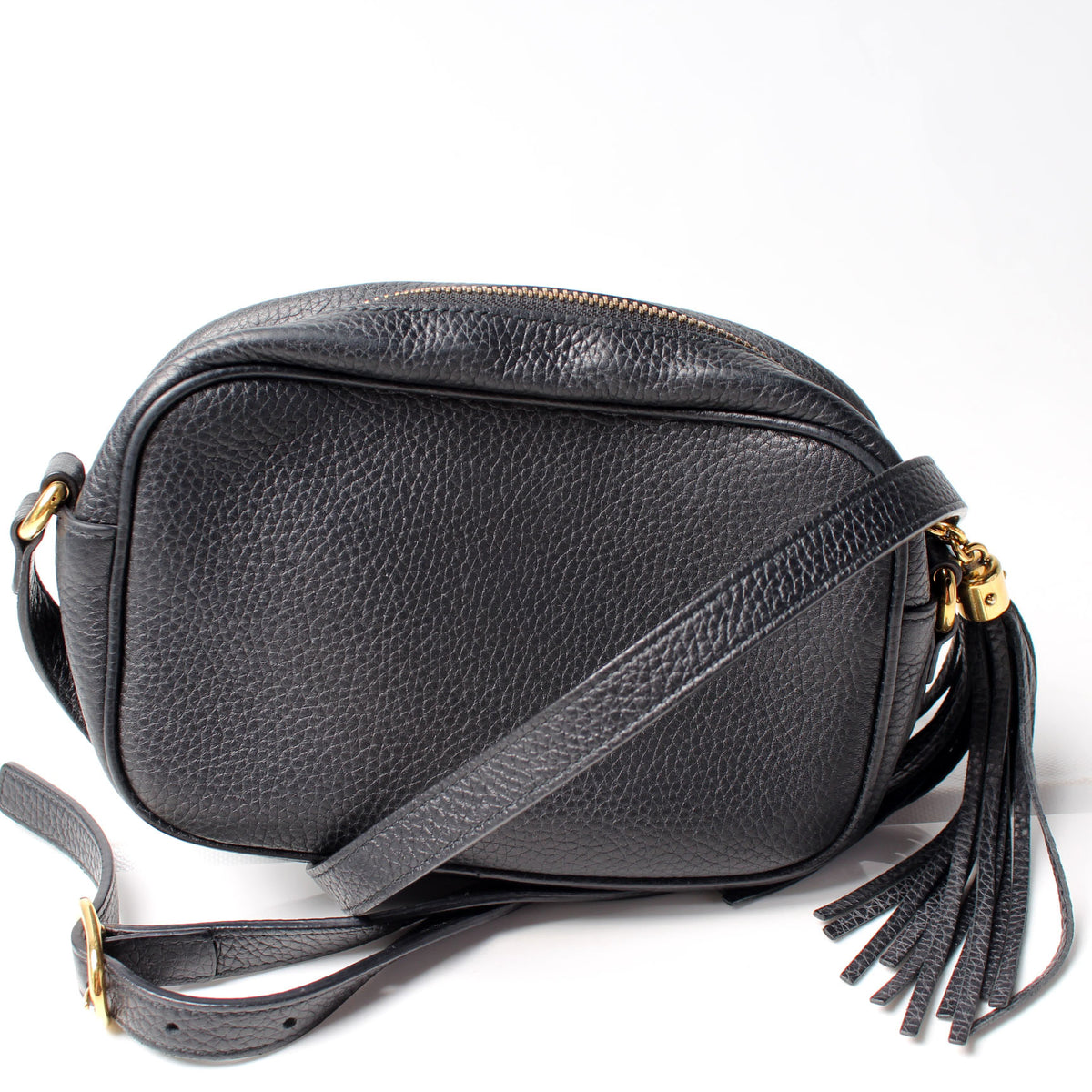 GUCCI Soho Disco Small Leather Crossbody Bag Black 347994