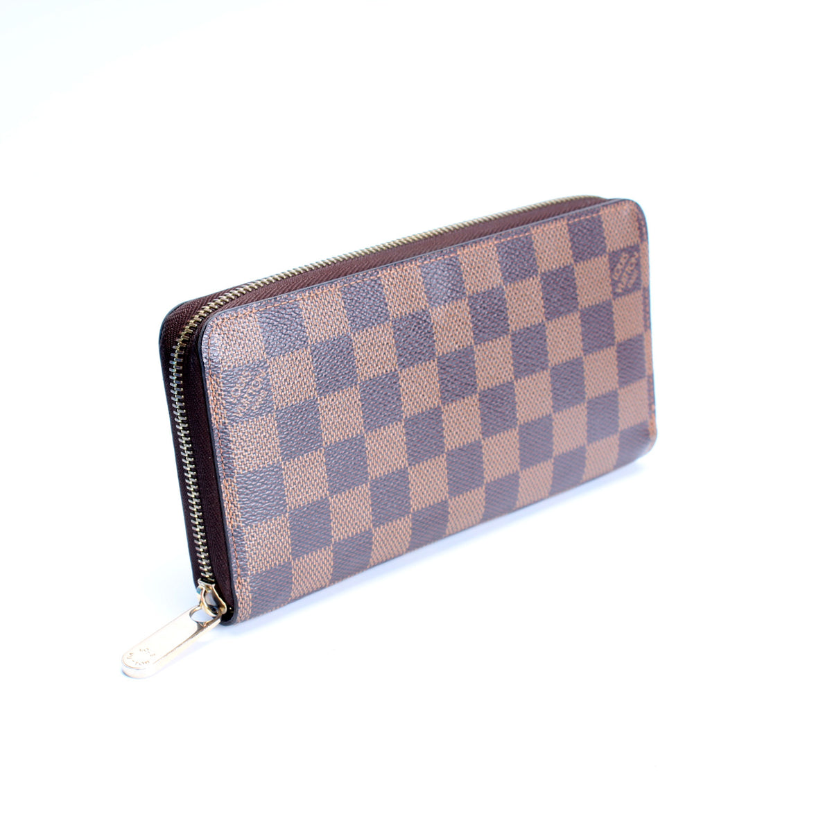 Zippy Wallet Studded Damier Ebene – Keeks Designer Handbags