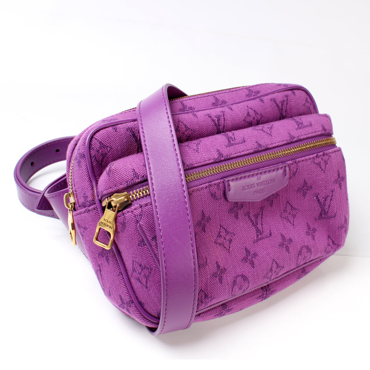 Pre-owned Louis Vuitton Outdoor Bumbag Monogram Denim Purple