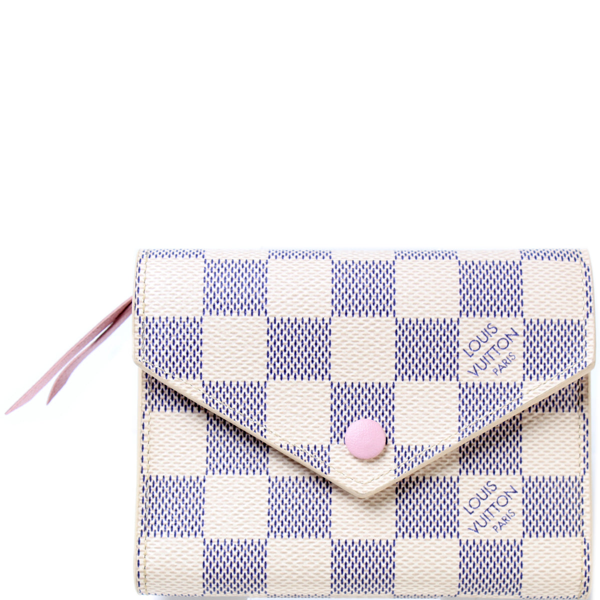 Louis Vuitton Victorine Wallet Damier Azur Canvas Pink